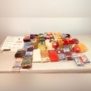 Latch hook rug yarn lot Of 40+ Packs 1 Pattern 1pk Of Rug Binding 5yards READ